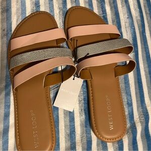 West Loop Pink and Gray Sandals